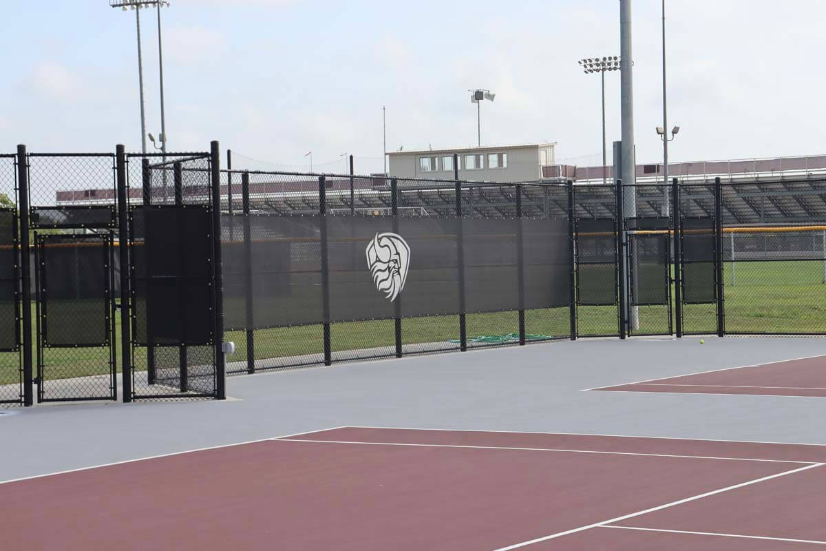 Custom decal on chain link sports fence