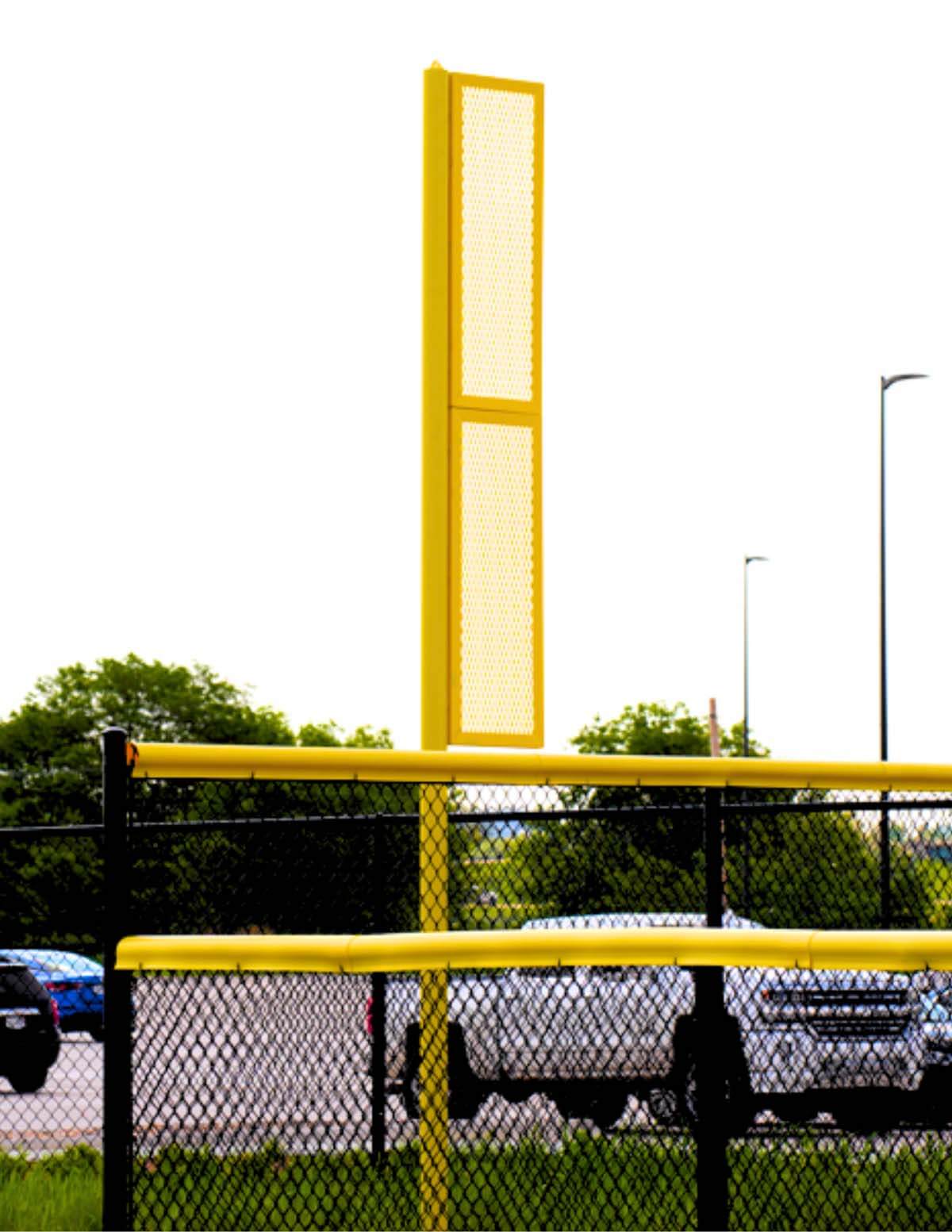 Sport fencing and foul pole installed