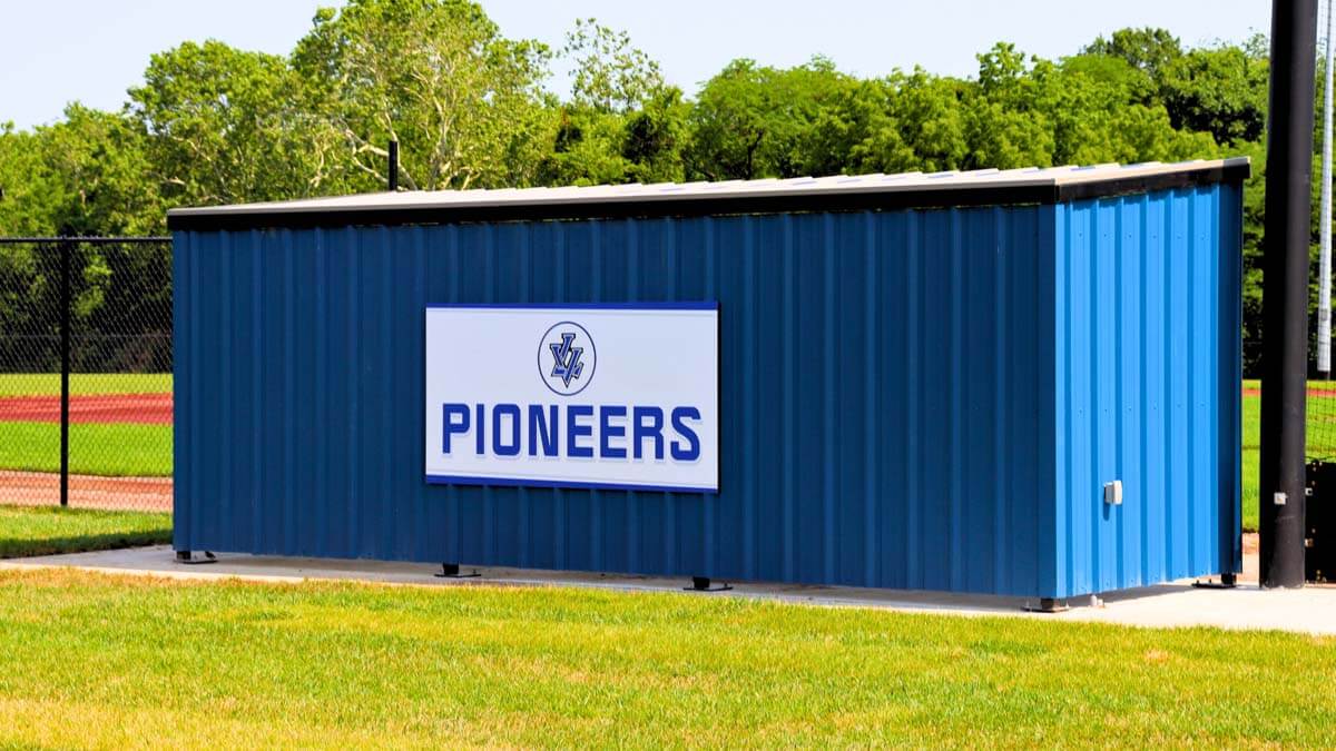 Custom metal dugout for sport fields