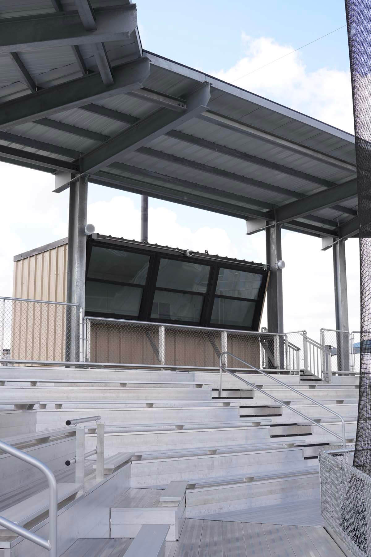 Prefabricated press box for baseball fields